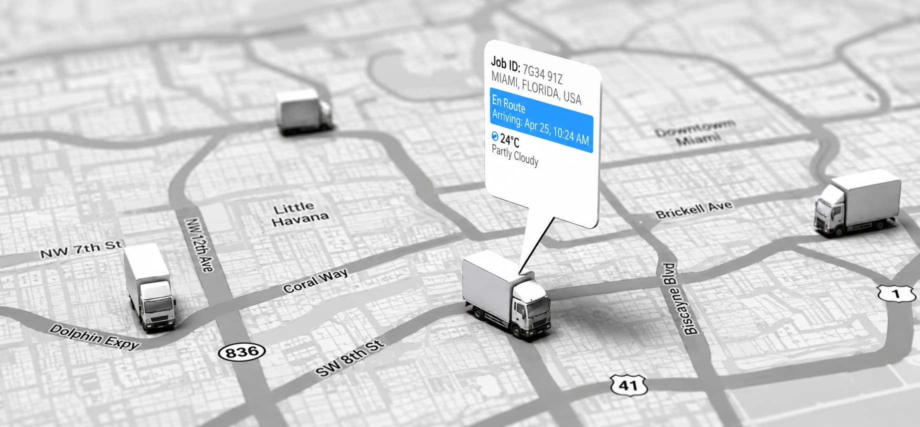 Live shipment tracking on a logistics dashboard